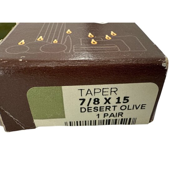 Creative Candles Taper 18x7/8 Desert Olive & Moss Green Made In USA - Picture 2 of 5